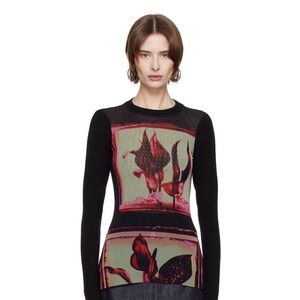 Jean Paul Gaultier Black Flowers Cadres t-shirt